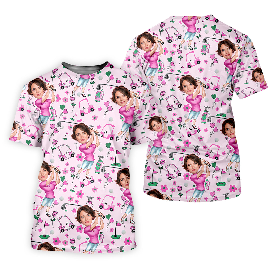 Custom Face Funny Womens Golf Polo Shirt, Ladies Golf Shirt, Mothers Day Gifts