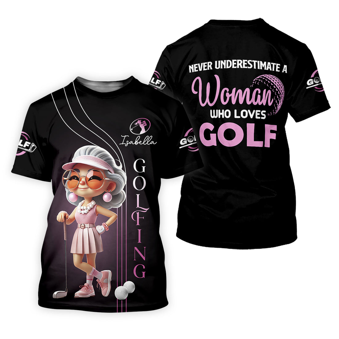 Never Underestimate A Woman Who Loves Golf Custom Womens Golf Polo Shirt, Womens Golf Gifts