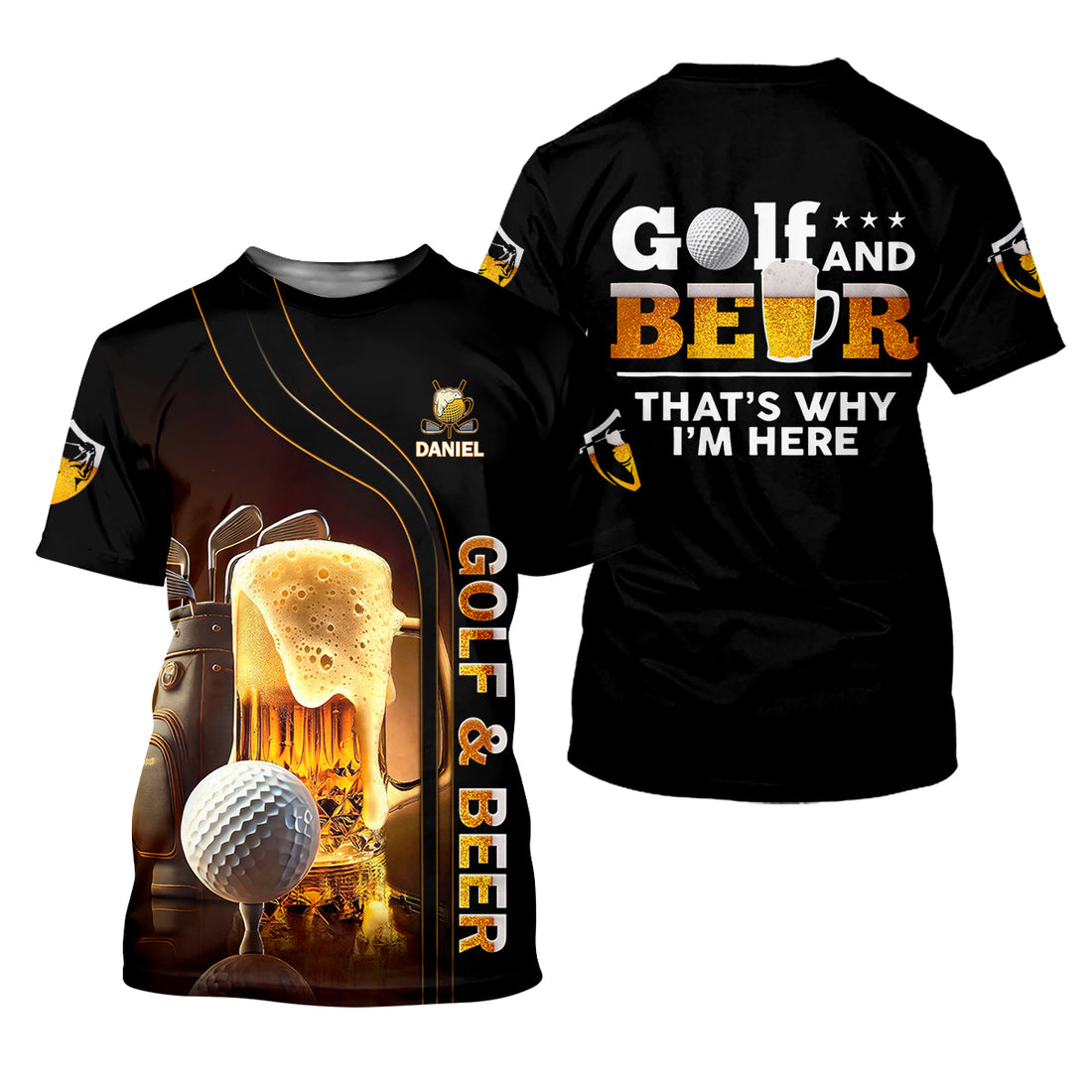 Golf And Beer That's Why I'm Here Custom Men's Golf Polo Shirt, Funny Golf Shirt, Gift For Golfers