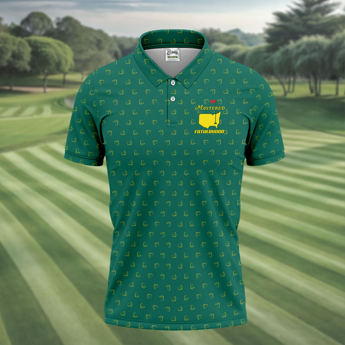 Fatherhood Golf Tournament Dark Green Golf Shirt, Golf Shirts For Men, Golf Presents For Dad