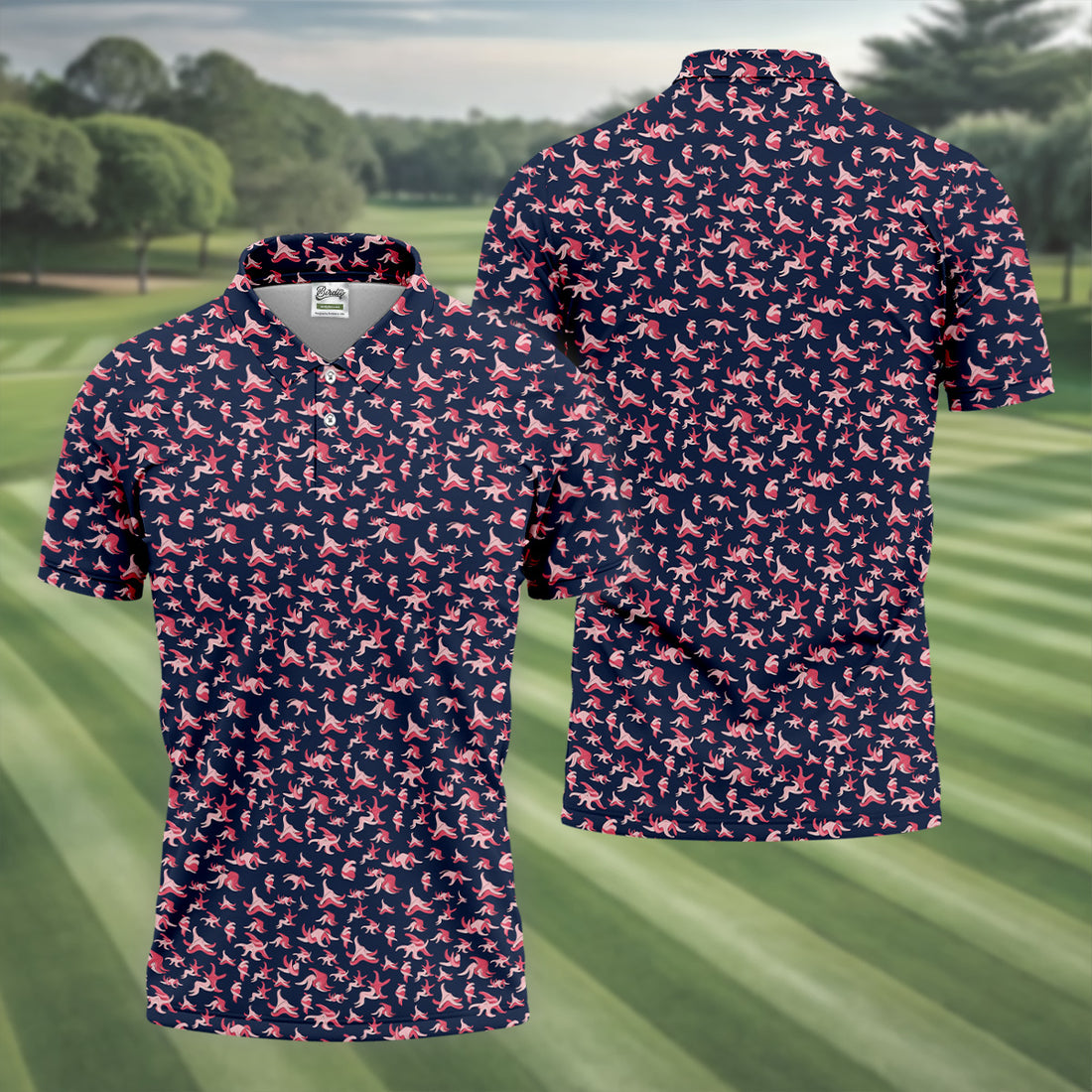 Funny Starfish Naughty Position Black And Pink Golf Tops For Men, Valentines Golf Gift, Golf Gift For Men