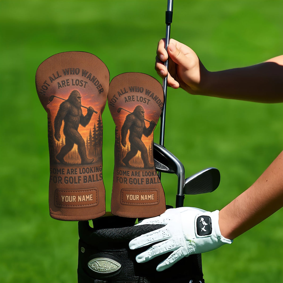 Bigfoot Not All Who Wander Are Lost Golf Head Cover - View 4