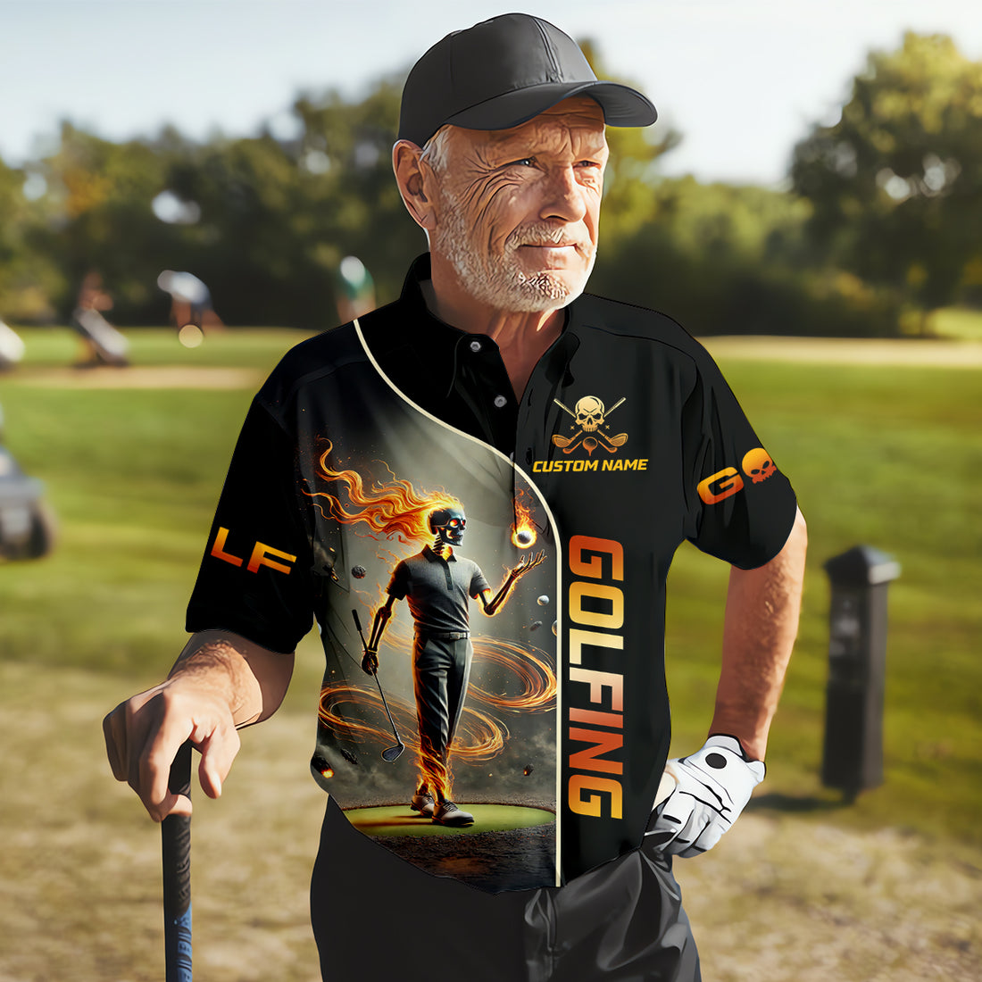 I Was One Under Today Custom Men's Golf Polo Shirt, Funny Skull Golf Shirt, Dad Golf Gift