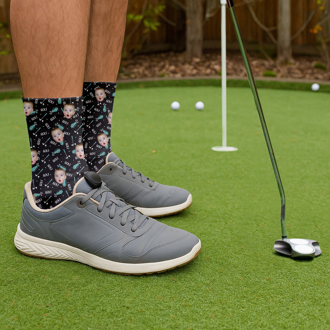 Picture Socks For Dad, Personalized Socks With Photos, Christmas Golf Gift, Gift For Golfing Dad