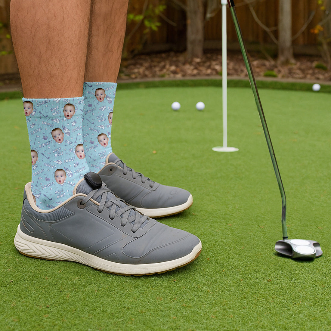 Socks With Faces, Fun Socks For Men, Golf Socks For Dad, Christmas Golf Gift