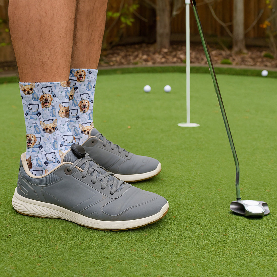 Custom Pet Socks, Custom Face Socks, Fun Socks For Men, Dad Golf Gift, Golf Gifts For Dad