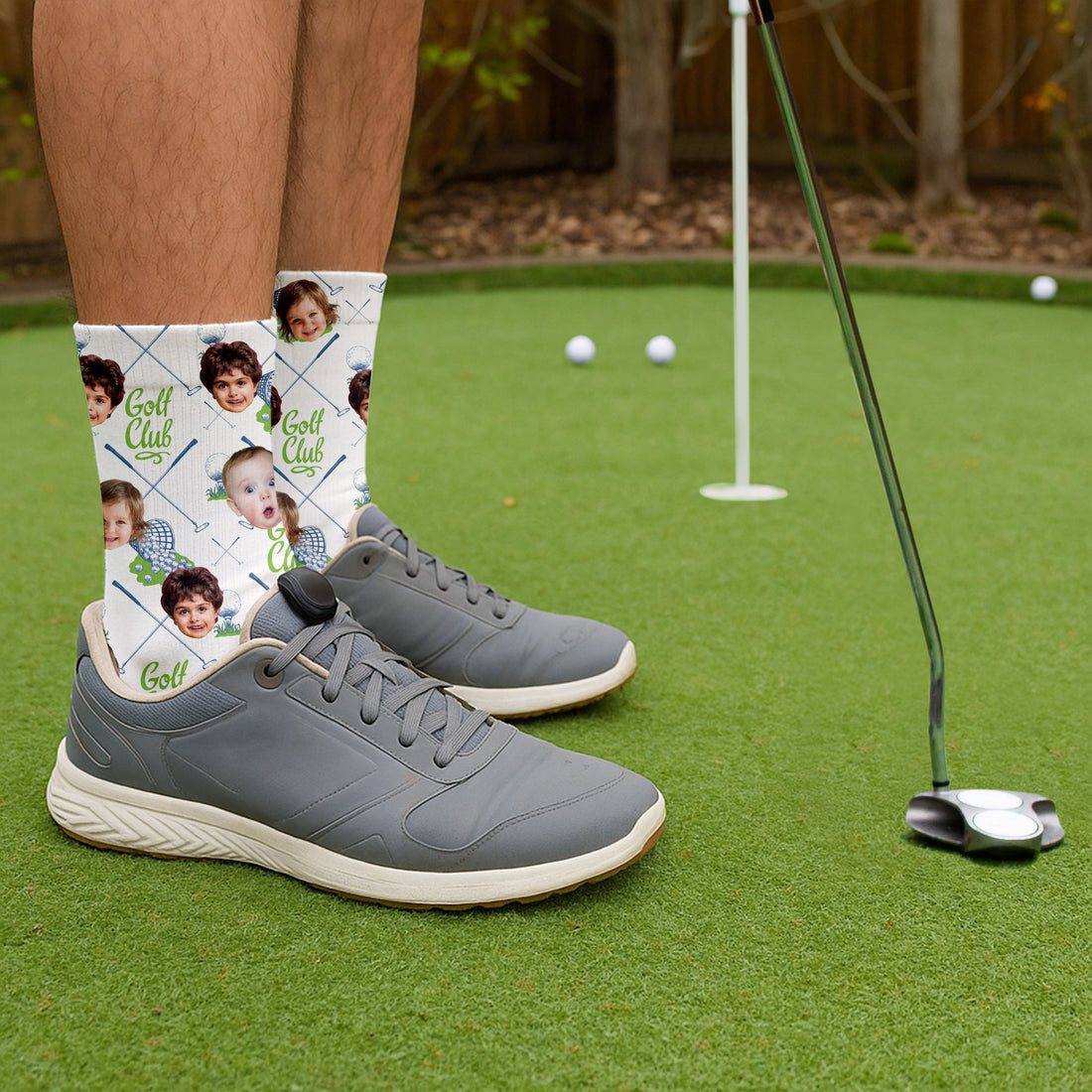 Custom Socks With Faces, Golf Socks, Fun Socks For Men, Christmas Golf Gift