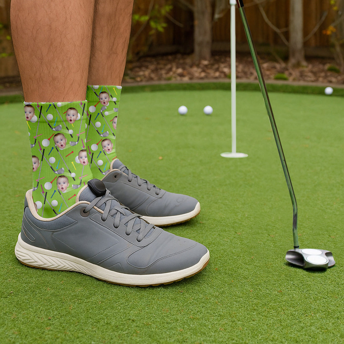 Custom Face Socks, Personalized Socks With Photos, Christmas Golf Gift, Dad Golf Gifts