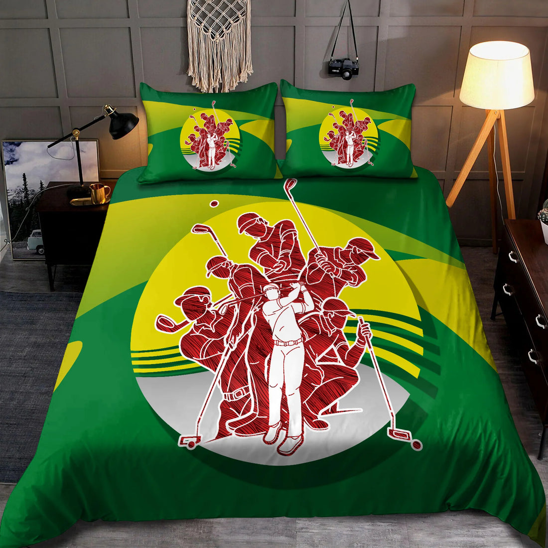 Golf Team Bedding Set, Sports Themed Bedroom Decor, Bedroom Decor