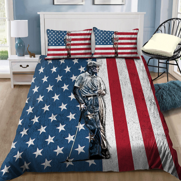 USA Golfer Flag Bedding Sets, Sport Themed Bedroom Decor, Bedroom Decor