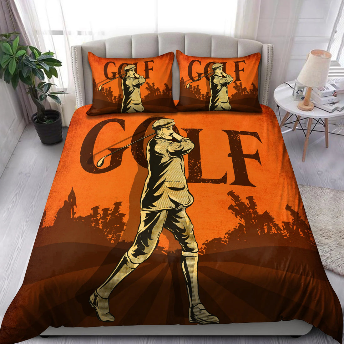Golf Swing Sports Themed Bedding Sets, Sports Themed Bedroom Decor, Bedroom Decor