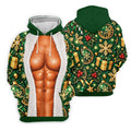 Green Fur Muscle Santa Christmas Golf Shirt, Womens Golf Shirts, Womens Golf Tops