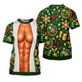 Green Fur Muscle Santa Christmas Golf Shirt, Womens Golf Shirts, Womens Golf Tops