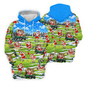 Santa Golf Course Pattern Christmas Golf Shirt, Golf Gifts For Men, Golf Polo For Men