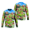 Santa Golf Course Pattern Christmas Golf Shirt, Golf Gifts For Men, Golf Polo For Men