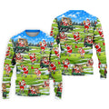 Santa Golf Course Pattern Christmas Golf Shirt, Golf Gifts For Men, Golf Polo For Men