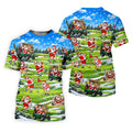 Santa Golf Course Pattern Christmas Golf Shirt, Golf Gifts For Men, Golf Polo For Men