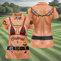 Xmas Tree Bikini Lights Christmas Golf Shirt, Ladies Golf Tops, Womens Golf Shirts