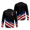 Veteran Cross USA Flag Golf Polo Shirt, Veterans Day Golf Shirt, Golf Shirts For Men
