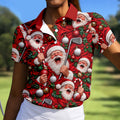 Santa Golf Ornaments Christmas Golf Shirt, Womens Golf Tops, Golf Gifts For Women