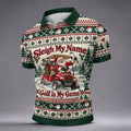 Sleigh My Name Golf Cart Christmas Golf Shirt, Mens Golf Polo, Mens Golf Apparel