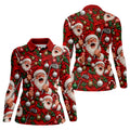 Santa Golf Ornaments Christmas Golf Shirt, Womens Golf Tops, Golf Gifts For Women