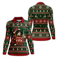 Festive Cat Lights Christmas Golf Shirt, Womens Golf Tops, Golf Shirts For Women