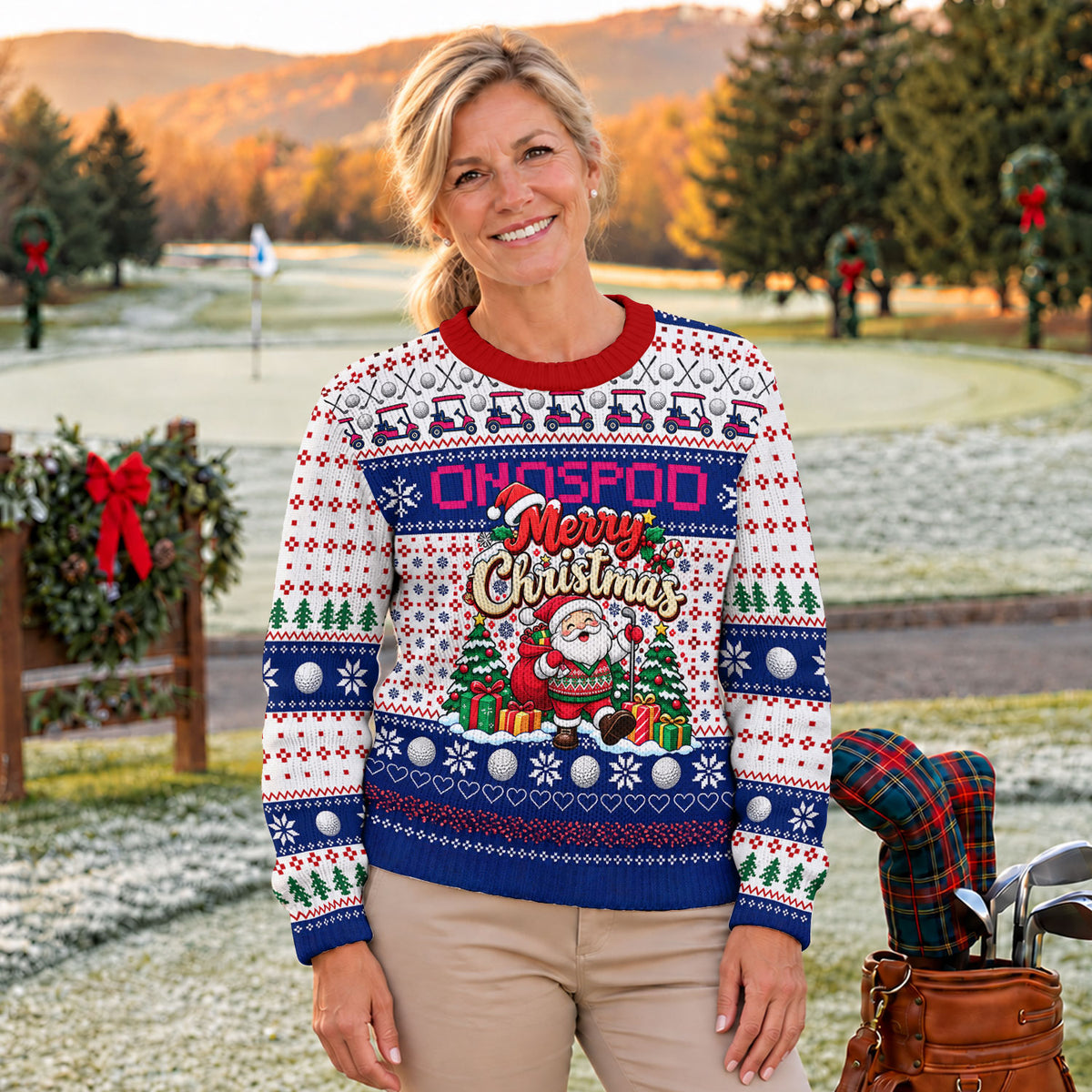 Ugly Christmas Sweater Santa Golf Balls, Ugly Sweater Party, Funny Christmas Outfit