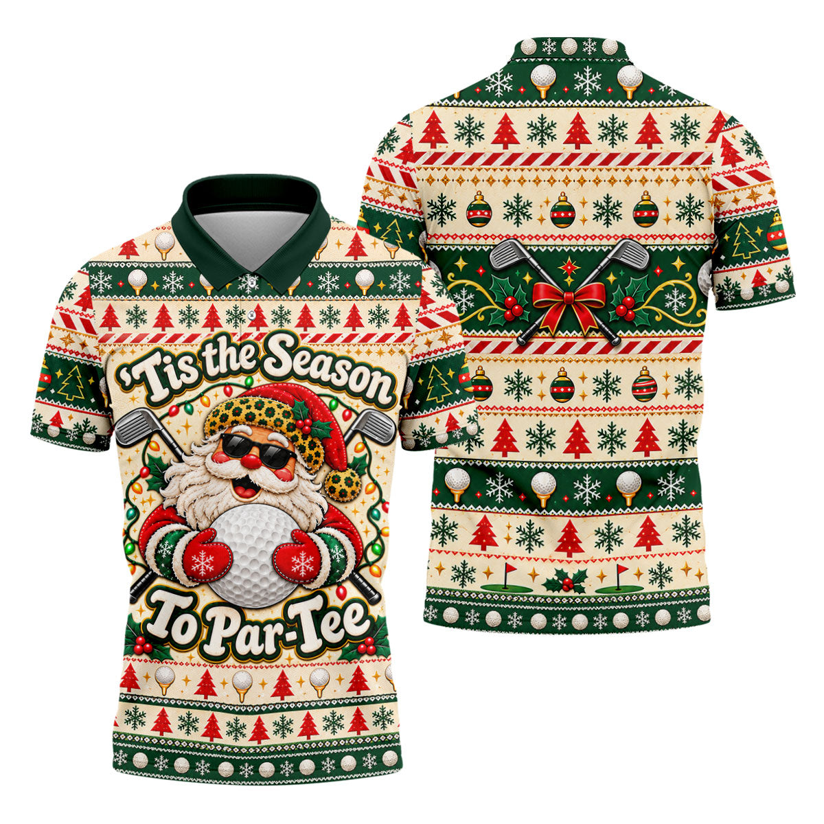 Tis The Season To Par-Tee Christmas Golf Shirt, Mens Golf Polo, Golf Shirts For Men