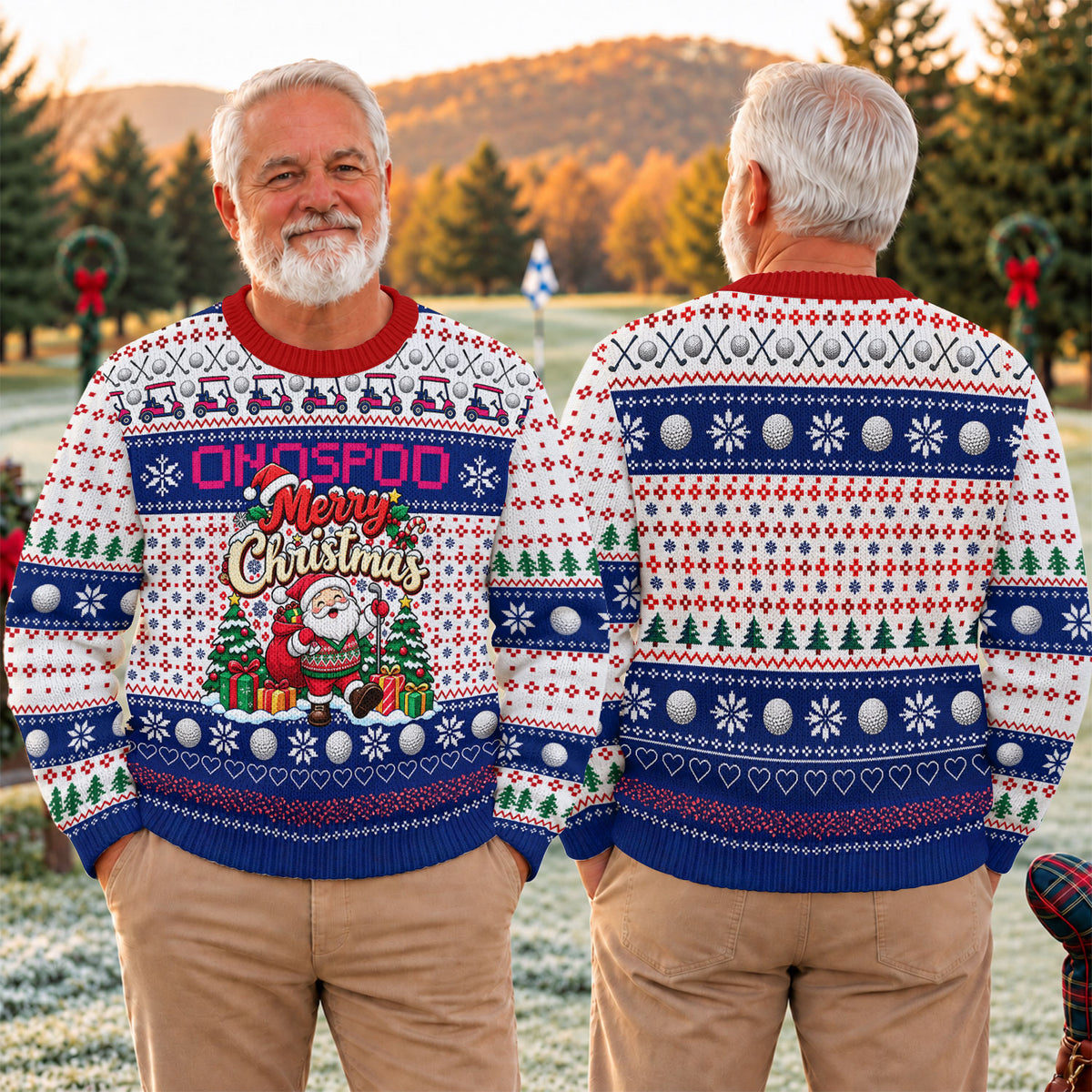 Ugly Christmas Sweater Santa Golf Balls, Ugly Sweater Party, Funny Christmas Outfit