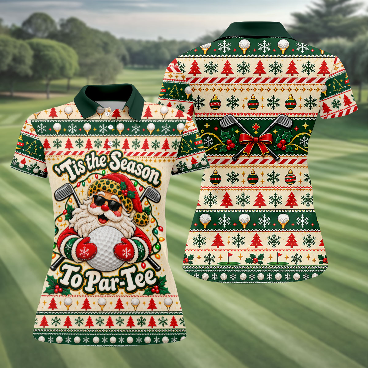 Tis The Season To Par-Tee Christmas Golf Shirt, Womens Golf Tops, Ladies Golf Shirts