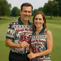 Sleigh My Name Golf Cart Christmas Golf Shirt, Mens Golf Polo, Mens Golf Apparel