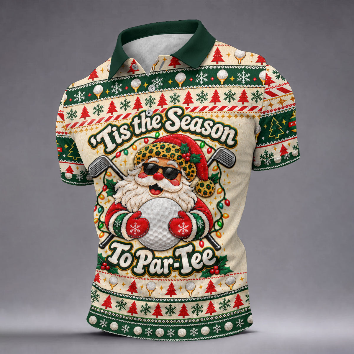 Tis The Season To Par-Tee Christmas Golf Shirt, Mens Golf Polo, Golf Shirts For Men