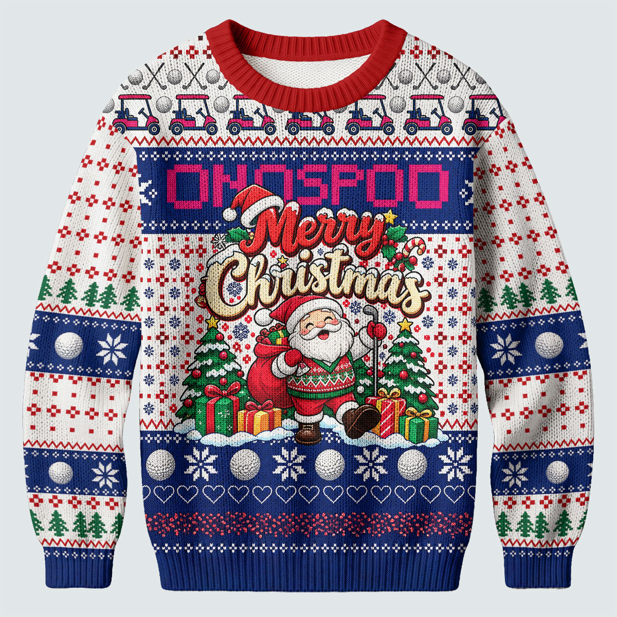 Ugly Christmas Sweater Santa Golf Balls, Ugly Sweater Party, Funny Christmas Outfit