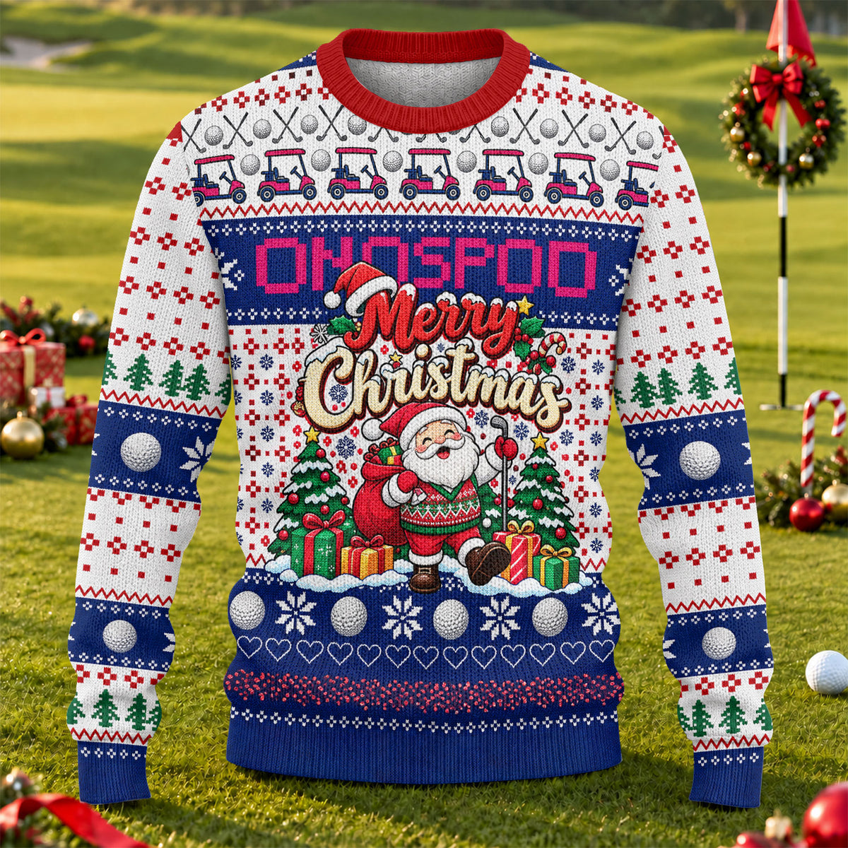 Ugly Christmas Sweater Santa Golf Balls, Ugly Sweater Party, Funny Christmas Outfit