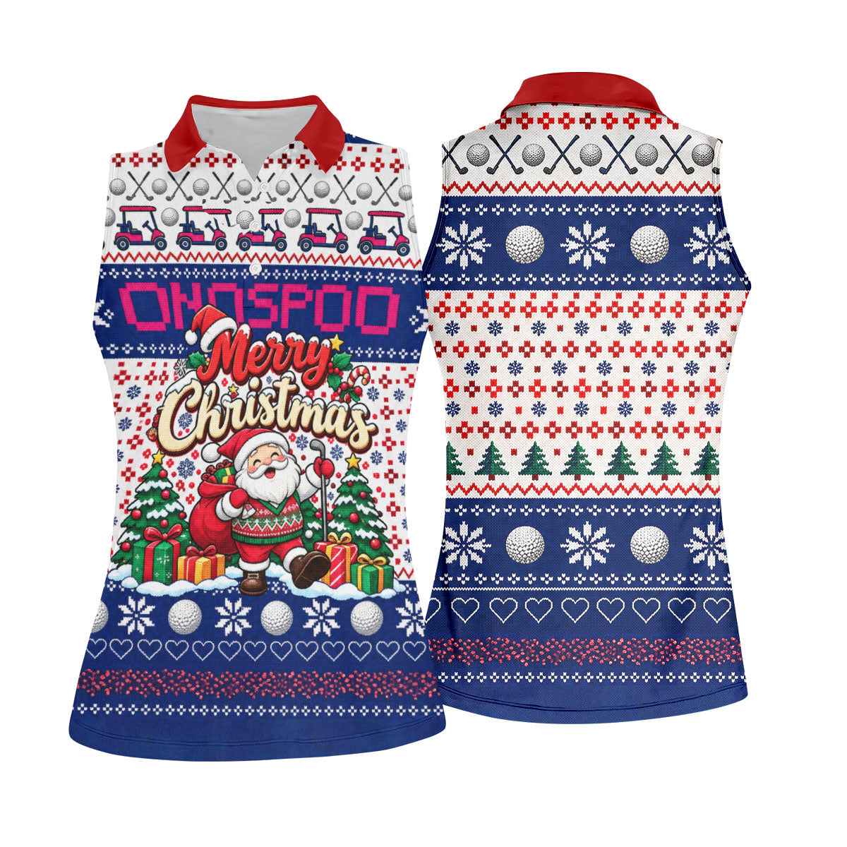 Santa Golf Balls Merry Christmas Golf Shirt, Womens Golf Tops, Womens Golf Clothing