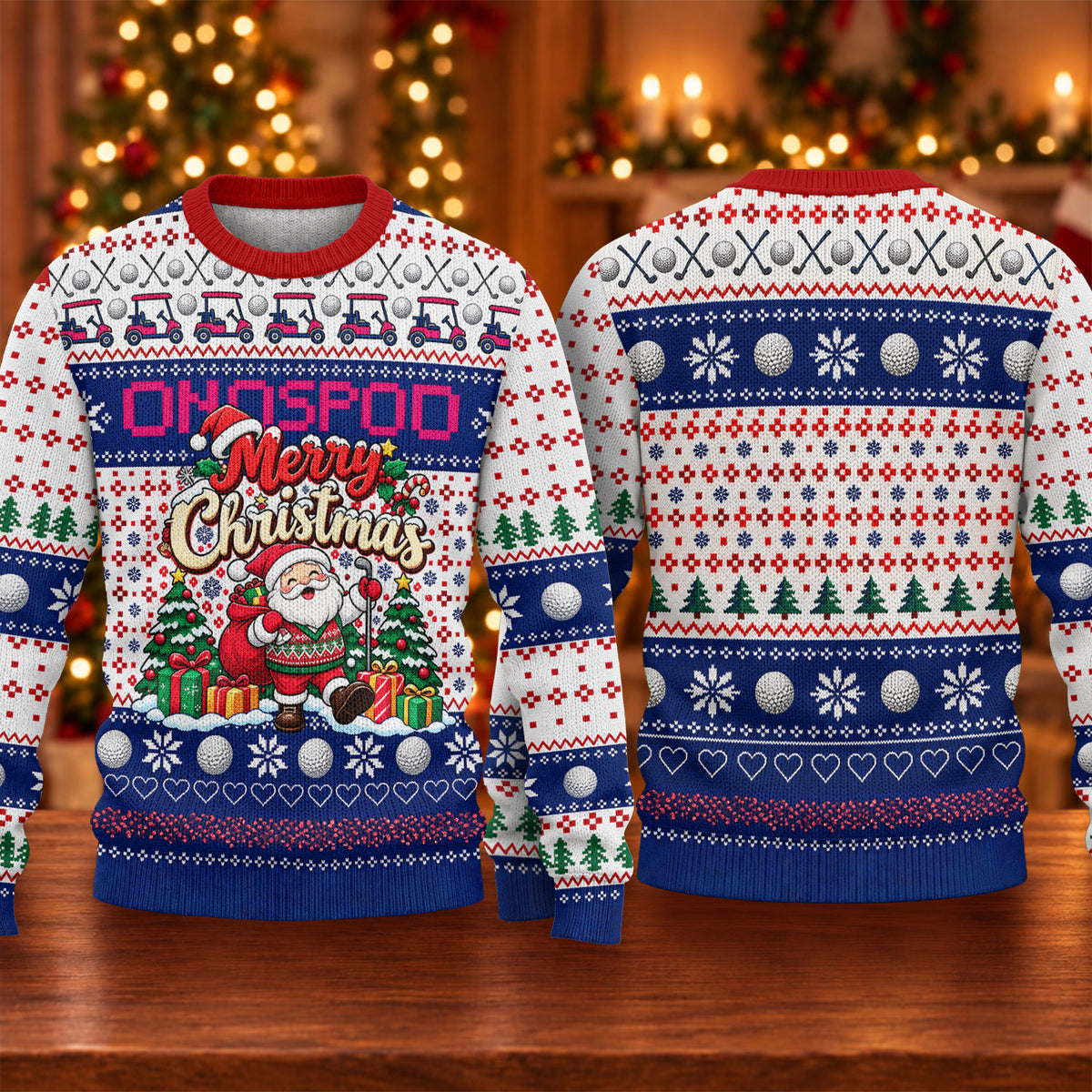Ugly Christmas Sweater Santa Golf Balls, Ugly Sweater Party, Funny Christmas Outfit