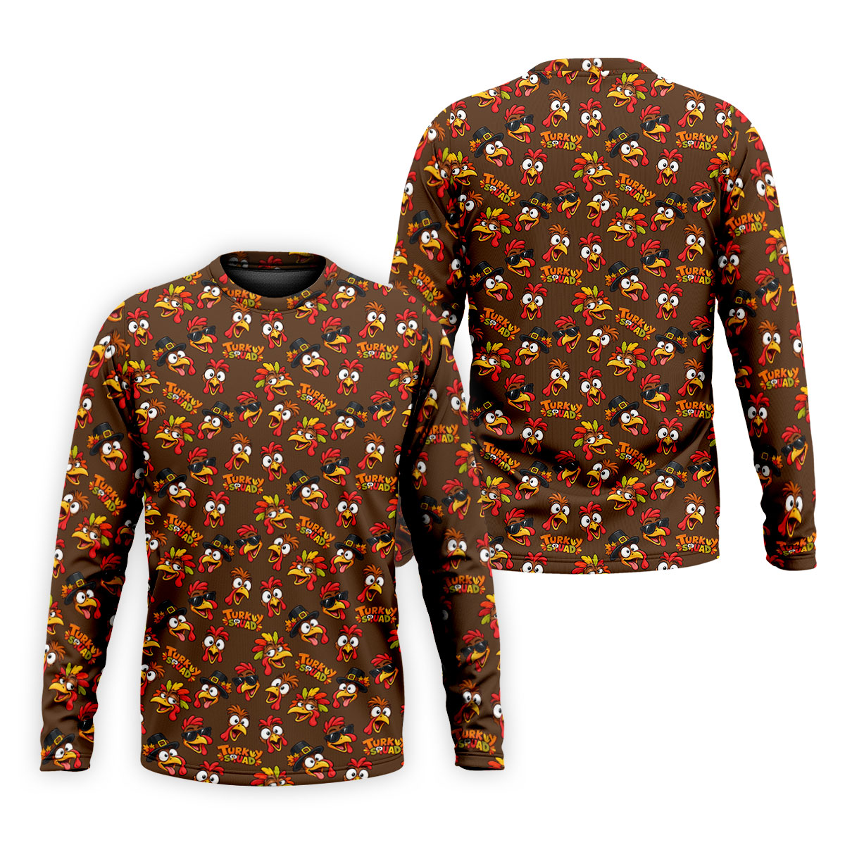 Turkey Squadgiving Thanksgiving Golf Shirt, Mens Golf Polo, Funny Mens Golf Shirts