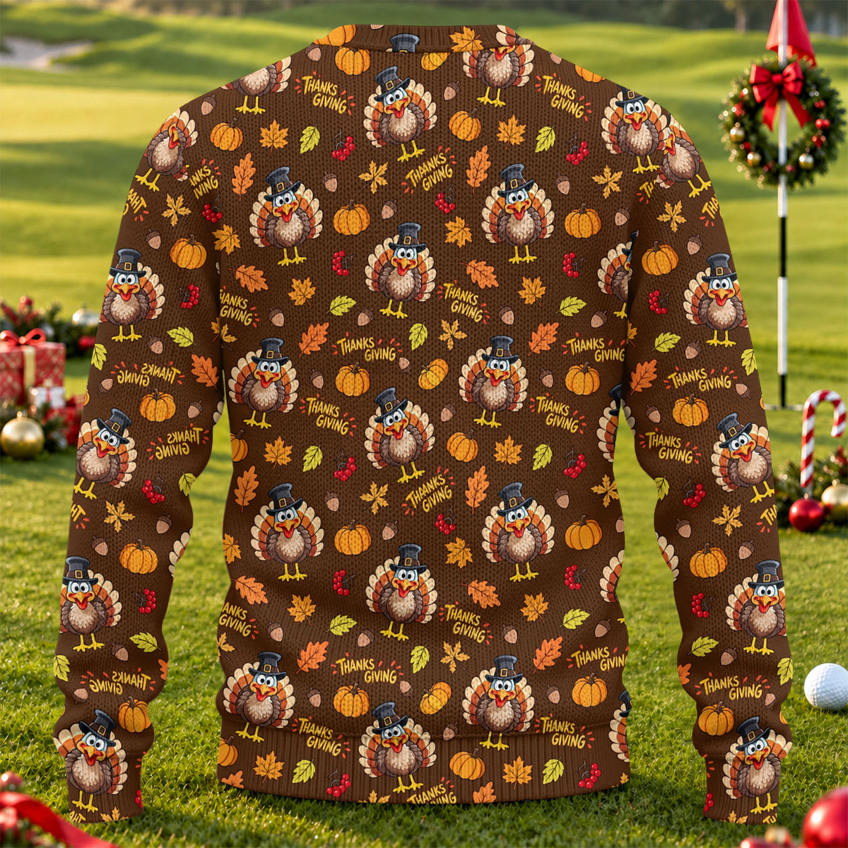 Ugly Christmas Sweater Thanksgiving Thanks Giving, Golf Lover Gifts, Funny Xmas Gift