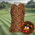 Turkey Squadgiving Thanksgiving Golf Shirt, Womens Golf Tops, Womens Golf Apparel
