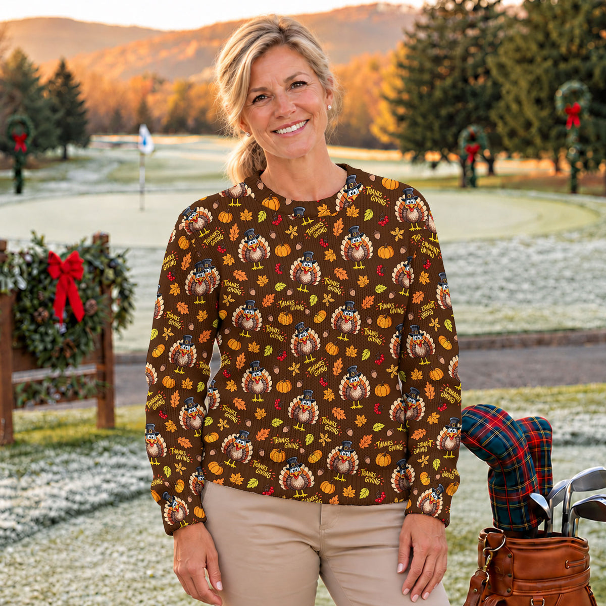 Ugly Christmas Sweater Thanksgiving Thanks Giving, Golf Lover Gifts, Funny Xmas Gift