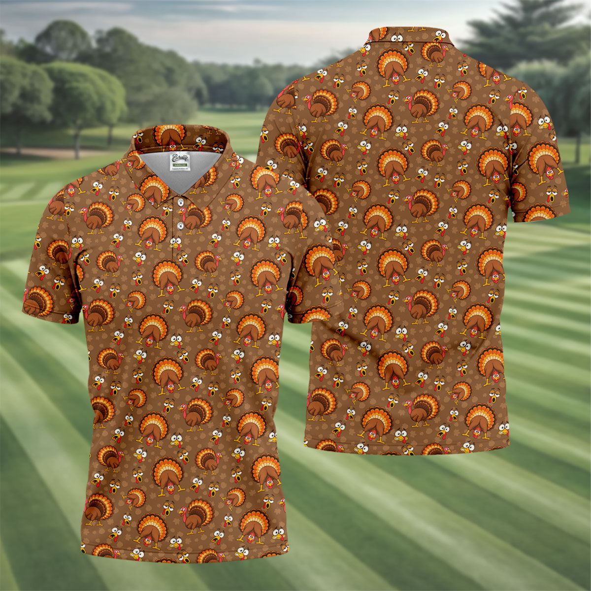 Feathergiving Thanksgiving Golf Shirt, Mens Golf Apparel, Funny Mens Golf Shirts