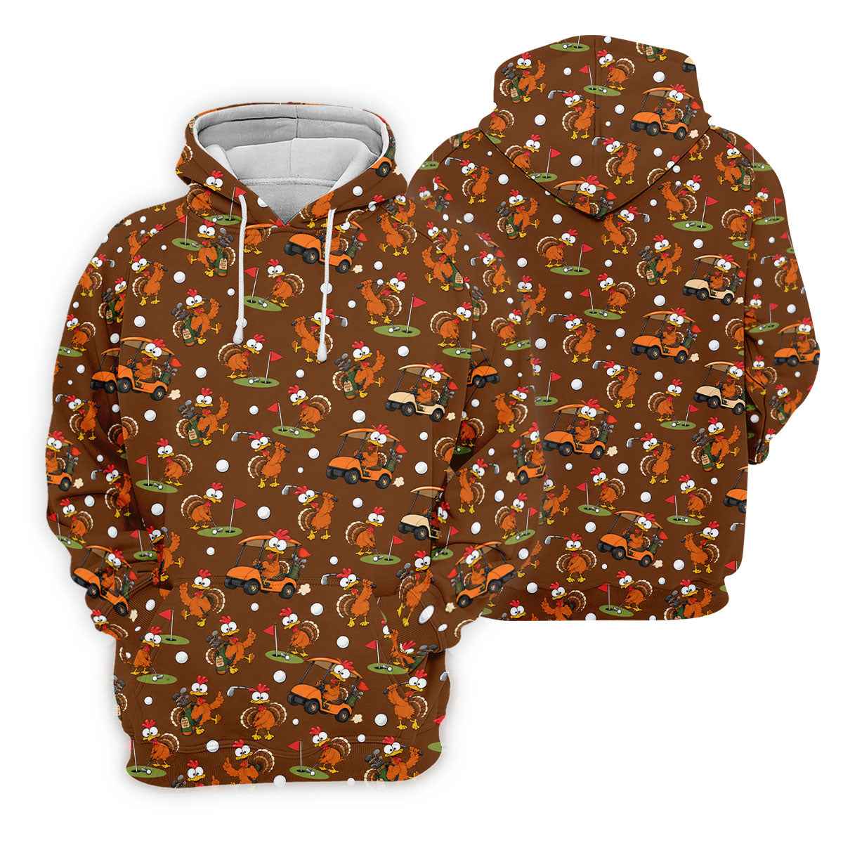 Golfgiving Turkey Cart Thanksgiving Golf Shirt, Mens Golf Polo, Golf Shirts For Men