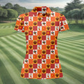 Thanksgiving Pumpkin Checker Turkey Golf Shirt, Womens Golf Tops, Ladies Golf Shirts