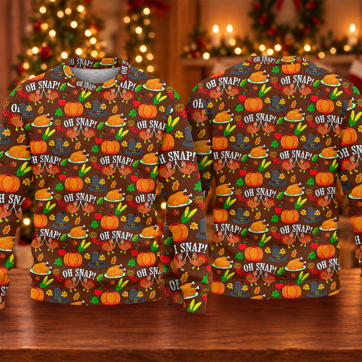 Ugly Christmas Sweater Thanksgiving Oh Snap, Ugly Sweater Party, Christmas Golf Gift
