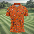 Thanksgiving Cartoon Turkey Golf Shirt, Golf Shirts For Men, Mens Holiday Golf Shirts