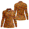 Thanksgiving Turkey Leaves Golf Shirt, Ladies Golf Shirts, Golf Shirts For Women