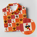 Thanksgiving Pumpkin Checker Turkey Golf Shirt, Womens Golf Tops, Ladies Golf Shirts