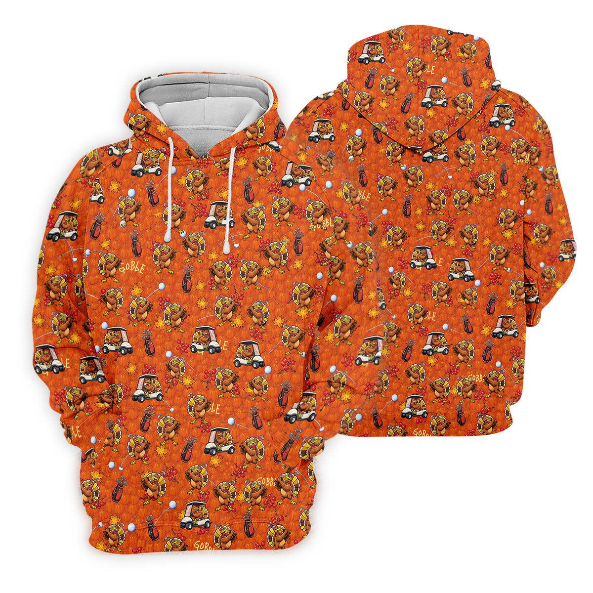 Thanksgiving Cartoon Turkey Golf Shirt, Ladies Golf Shirts, Womens Golf Clothing