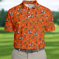 Thanksgiving Cartoon Turkey Golf Shirt, Golf Shirts For Men, Mens Holiday Golf Shirts
